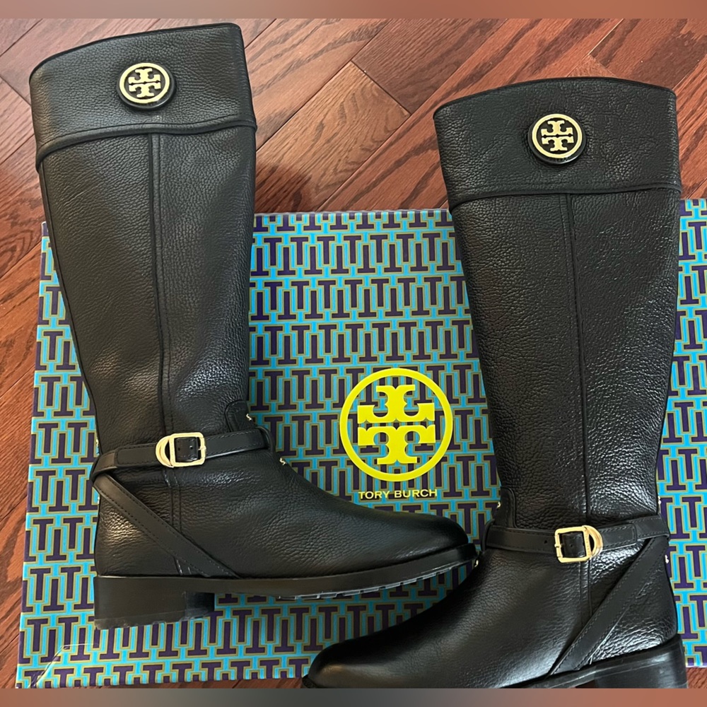 Tory Burch Black leather Theresa riding boots